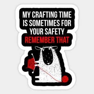 KNITTING, CROCHET, YARN, CAT, YARN LADY, FUNNY, SILLY, YARN GUY, GUY WHO KNITS, Sticker